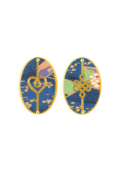 Orecchini Cuore E Infinito Clips Ovale Azzurro - Lebole Maison