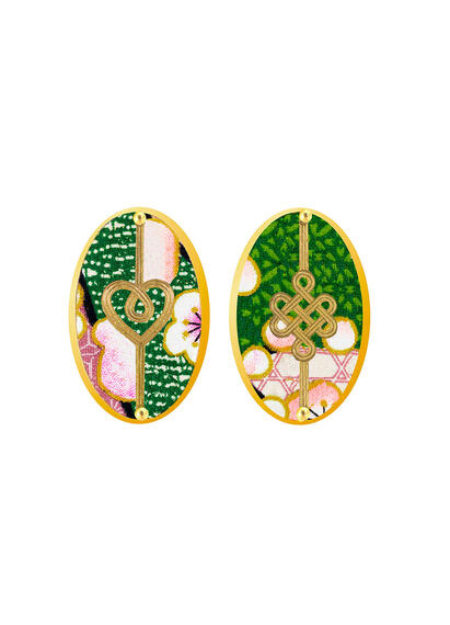 Orecchini Cuore E Infinito Clips Ovale Verde - Lebole Maison