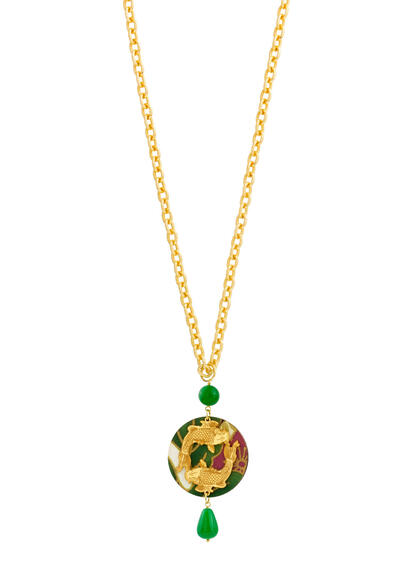 Green Round Carp Necklace - Lebole Maison