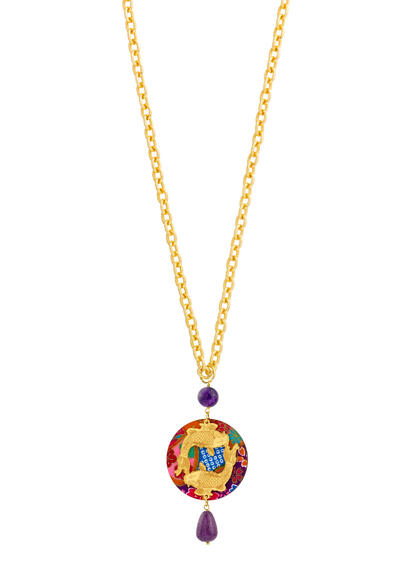 Purple Round Carp Necklace - Lebole Maison