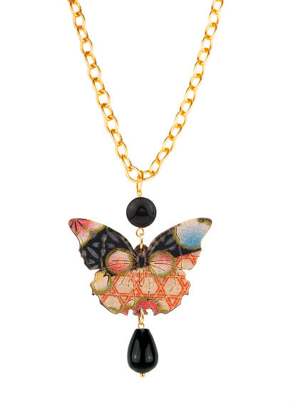 Collana Farfalla Seta Nero - Lebole Maison