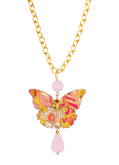 Collana Farfalla Seta Rosa - Lebole Maison
