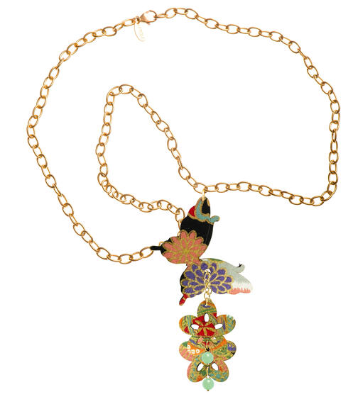 Collana Farfalla Verde Giada - Lebole Maison