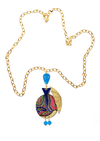 Collana Dama Mongolfiera Azzurro - Lebole Maison