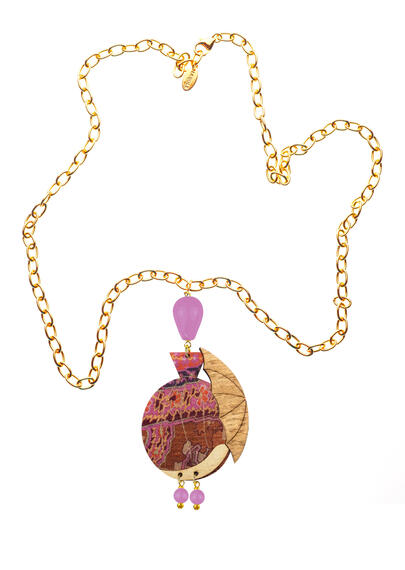 Collana Dama Mongolfiera Viola Chiaro - Lebole Maison