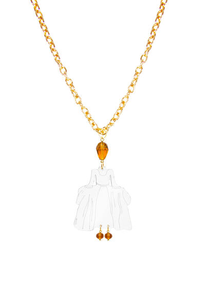 Collana Dama Plex Grande Trasparente Ambra - Lebole Maison