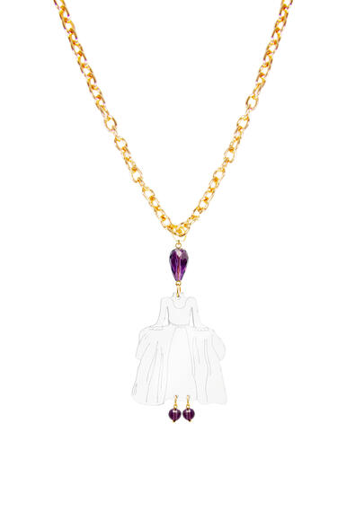 Collana Dama Plex Grande Trasparente Viola - Lebole Maison