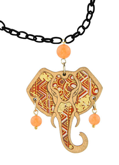 Collana Elefante Oro Arancio Chiaro - Lebole Maison