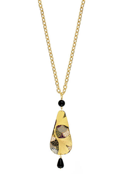 Collana Ginkgo Ventaglio Nero - Lebole Maison