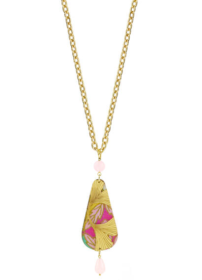 Collana Ginkgo Ventaglio Rosa - Lebole Maison