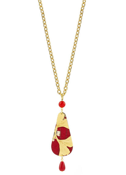 Collana Ginkgo Ventaglio Rubino - Lebole Maison