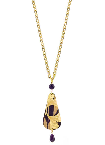 Collana Ginkgo Ventaglio Viola - Lebole Maison
