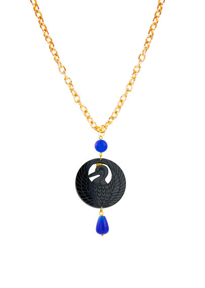 Collana Kamon Gru Plexi Nero Blu - Lebole Maison