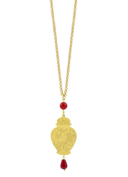 Potiche Gold Necklace Large Ruby - Lebole Maison