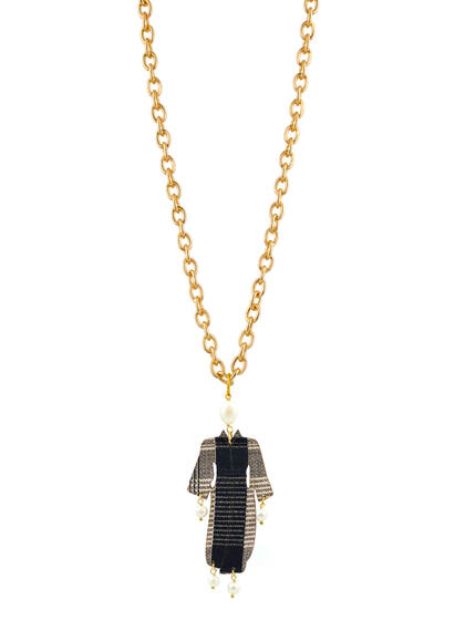Collana Kimono Yukata Nero Perla - Lebole Maison