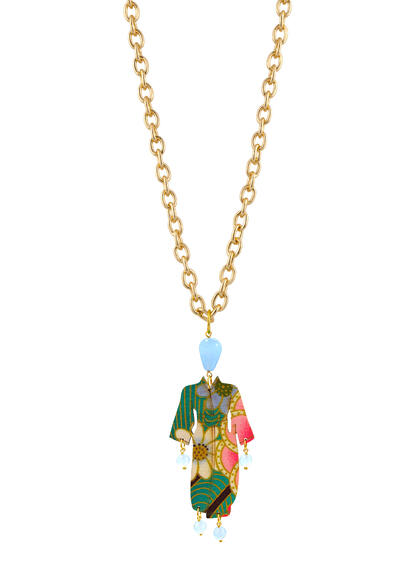 Collana Kimono Celeste - Lebole Maison