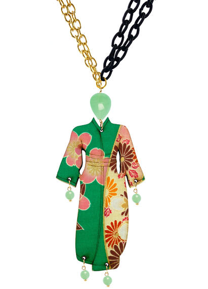 Collana Kimono Maxi Verde Giada - Lebole Maison
