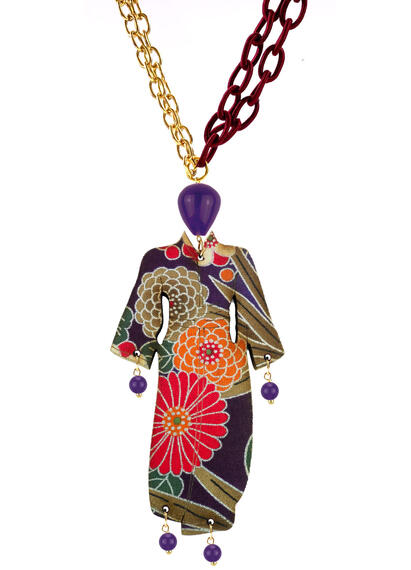 Collana Kimono Maxi Viola - Lebole Maison