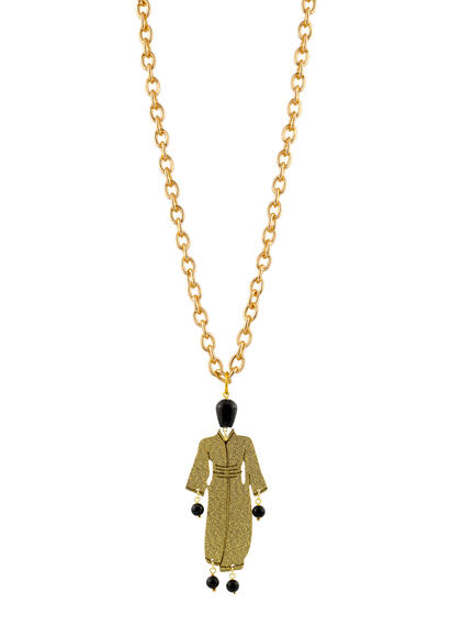 Collana Kimono Seta Oro Nero - Lebole Maison