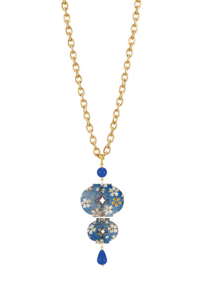 Collana Lanterna Doppia Blu - Lebole Maison