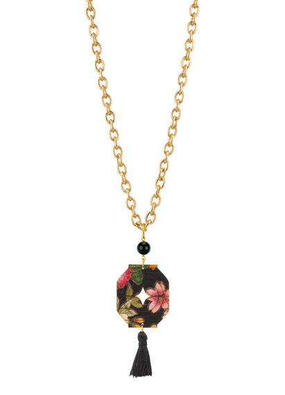 Collana Lanterna Nappa Nero - Lebole Maison