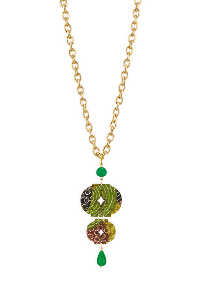 Collana Lanterna Doppia Verde - Lebole Maison