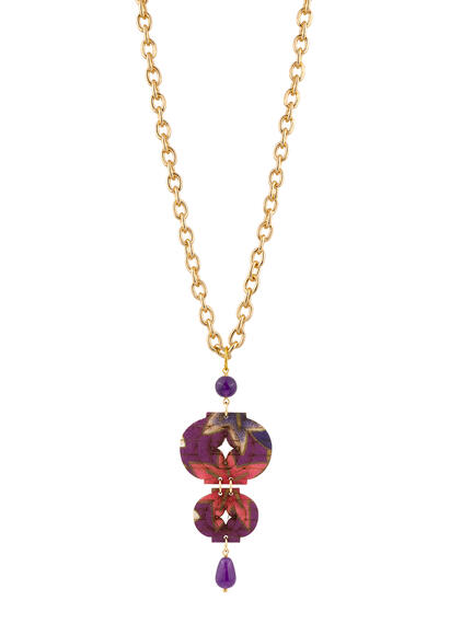 Collana Lanterna Doppia Viola - Lebole Maison