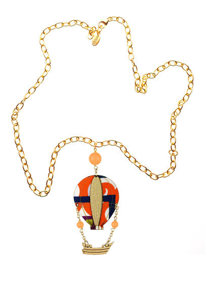 Collana Mongolfiera Seta Arancio Chiaro - Lebole Maison