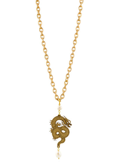 Collana Drago Seta Oro Perla - Lebole Maison