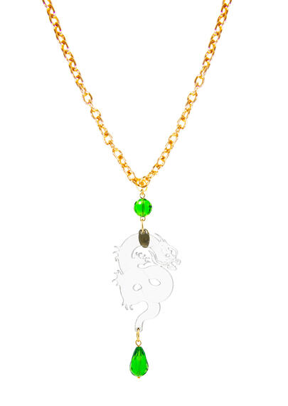 Light Green Transparent Plexi Dragon Necklace - Lebole Maison