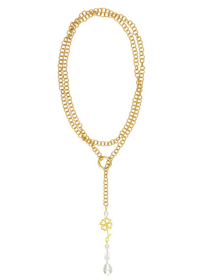 Collana Lunga Quadrifoglio Perla - Lebole Maison
