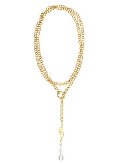 Collana Lunga Fiore Perla - Lebole Maison