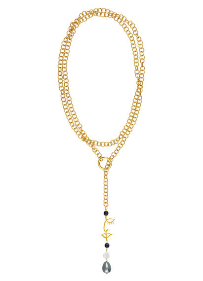 Collana Lunga Viso Grigio - Lebole Maison