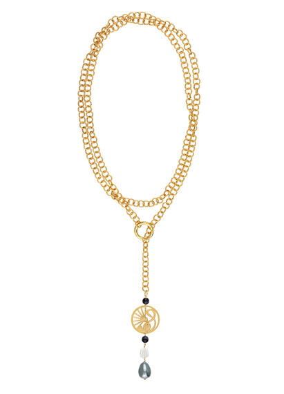 Collana Lunga Ventaglio Grigio - Lebole Maison