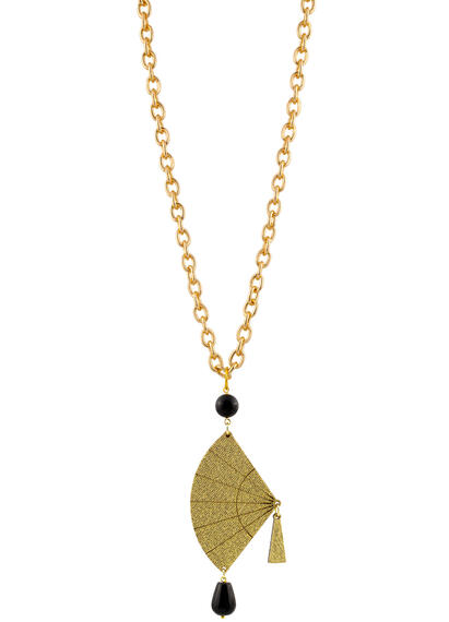 Collana Ventaglio Seta Oro Nero - Lebole Maison
