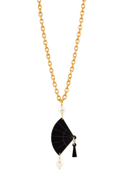 Collana Ventaglio Plexi Nero Perla - Lebole Maison