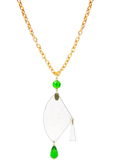 Light Green Transparent Plexi Fan Necklace - Lebole Maison
