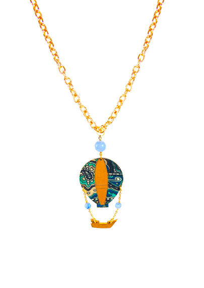 Collana Mongolfiera Seta Celeste - Lebole Maison