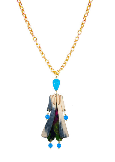 Collana Samarcanda Seta Azzurro - Lebole Maison