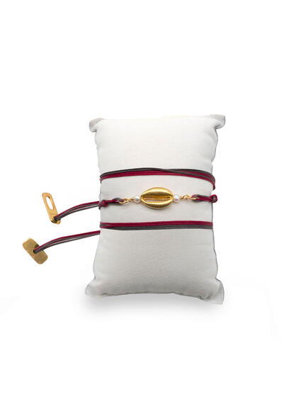 Red And Grey Shell Bracelet - Lebole Maison