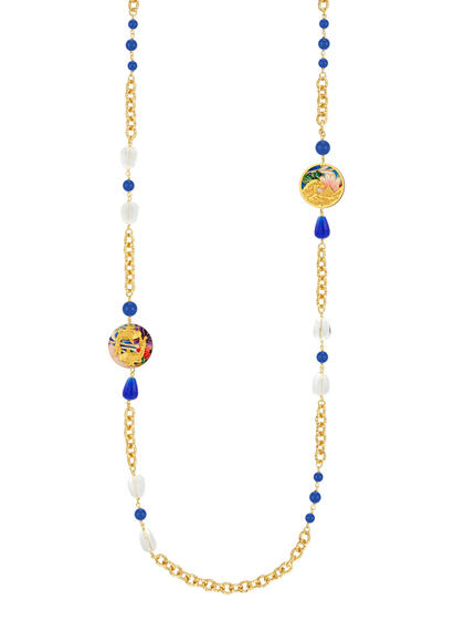 Collana Lebolina Carpe E Onda Blu - Lebole Maison