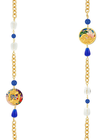Collana Lebolina Carpe E Onda Blu - Lebole Maison