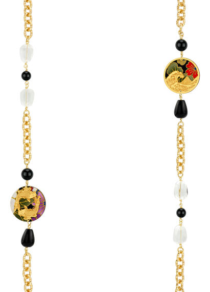 Collana Lebolina Carpe E Onda Nero - Lebole Maison