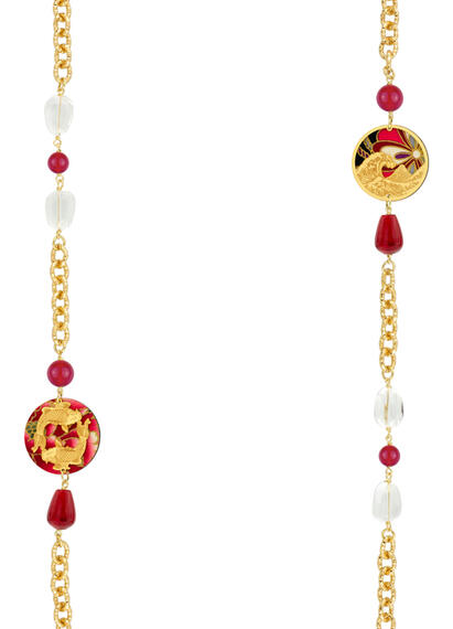Collana Lebolina Carpe E Onda Rubino - Lebole Maison
