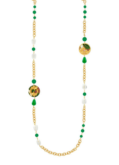 Collana Lebolina Carpe E Onda Verde - Lebole Maison