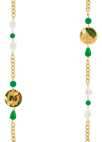 Collana Lebolina Carpe E Onda Verde - Lebole Maison