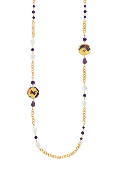 Collana Lebolina Carpe E Onda Viola - Lebole Maison