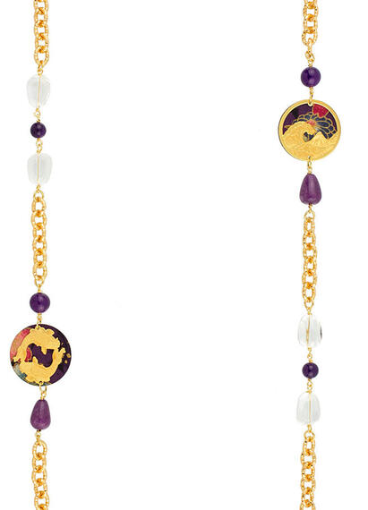 Collana Lebolina Carpe E Onda Viola - Lebole Maison