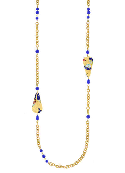 Collana Lebolina Ginkgo Ventaglio Blu - Lebole Maison