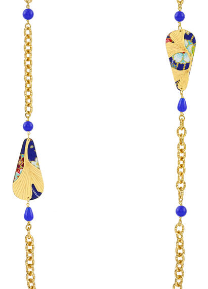 Collana Lebolina Ginkgo Ventaglio Blu - Lebole Maison